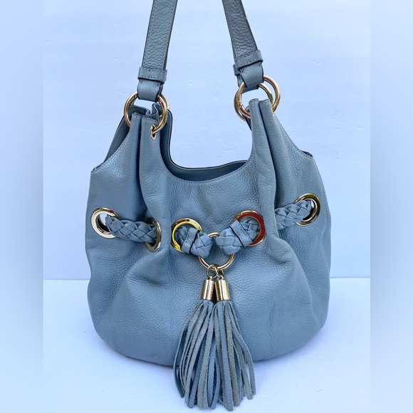 Michael Kors Handbags - Michael Kors Blueyis Gray Satchel Braided belt